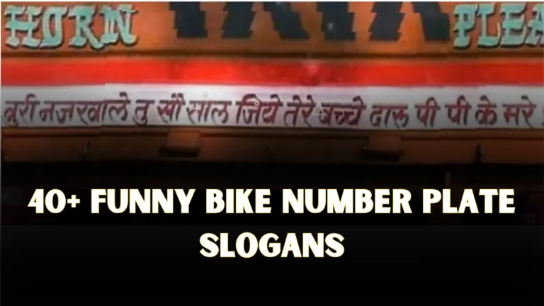 Funny Bike Number Plate Slogans